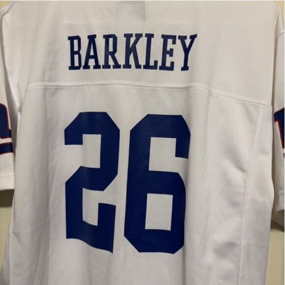 New York Giants Saquon Barkley Size Youth XL 18/20 White NFL Football Jersey - Picture 2 of 5
